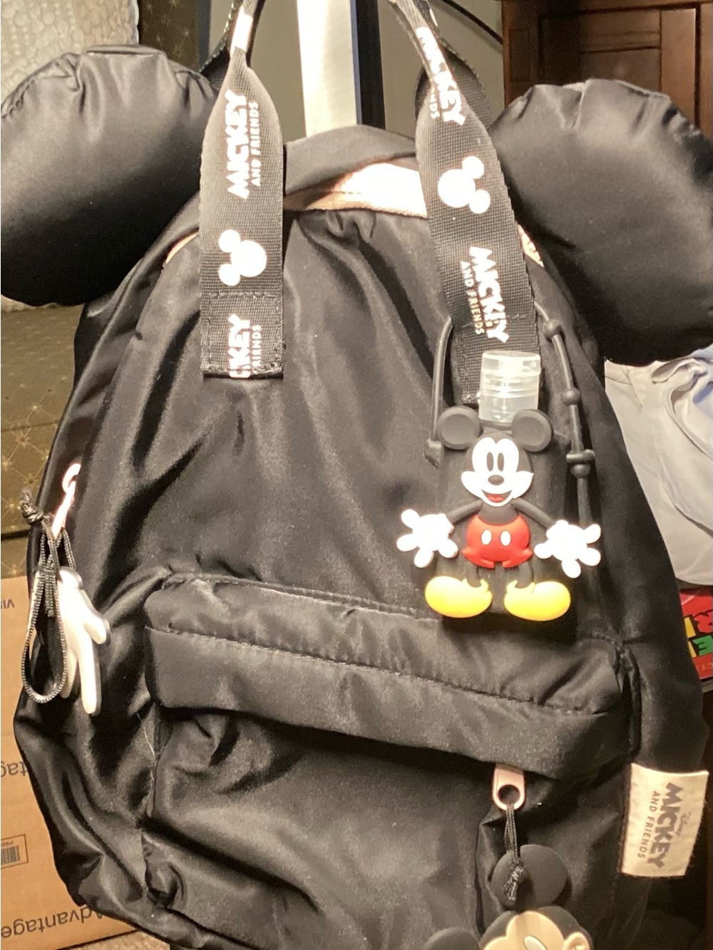 Disney Black Mickey Mouse Kids Backpack with Yellow & Red Accents